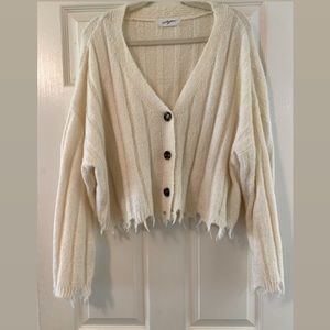 Carly Jean Los Angeles Raw Hem Cardigan